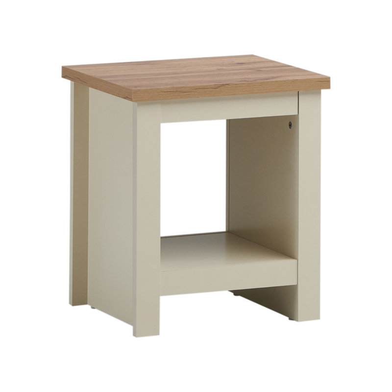 Aquitaine End Table, Cream/Oak