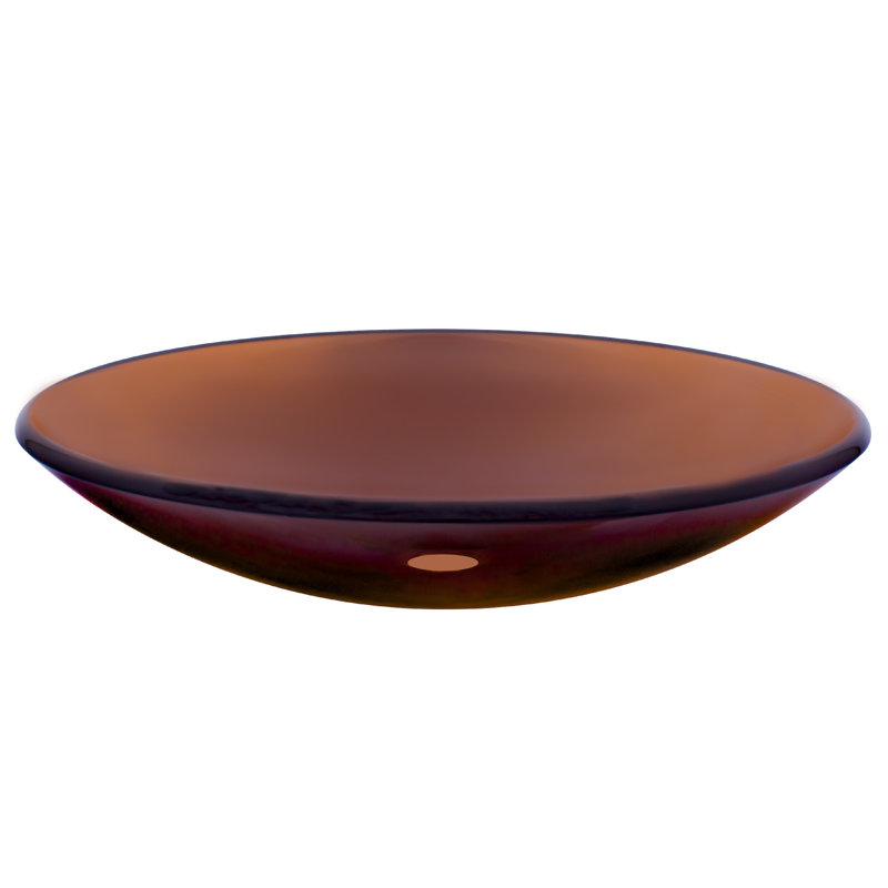 Novatto 18'' Glass Circular Bathroom Sink, Tea