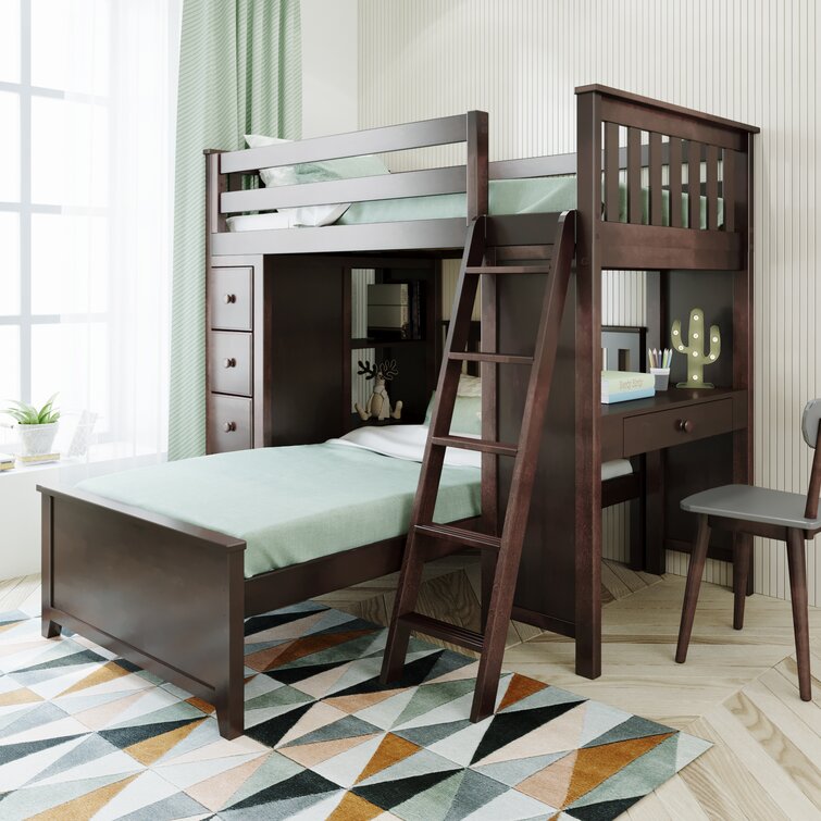 Herminda Kids Twin Over Twin Bunk Bed with Drawers