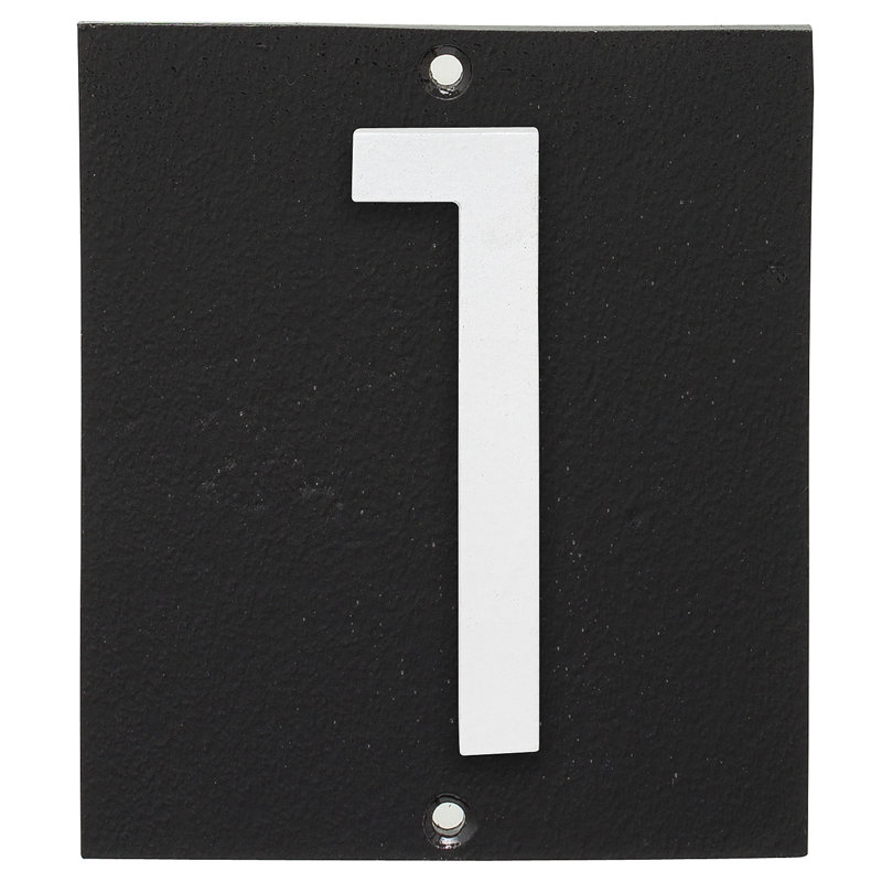 Plaque d’adresse murale sur 1 ligne flottante, Noir, Blanc, Oui