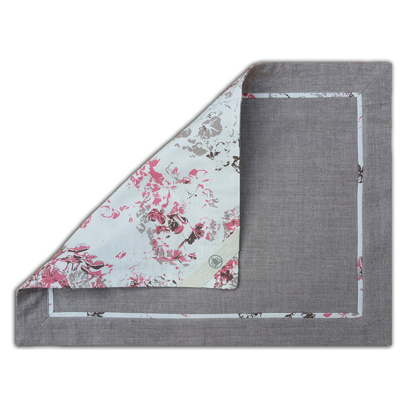 Bonnefoy Cotton Floral Rectangle Placemat, Pink