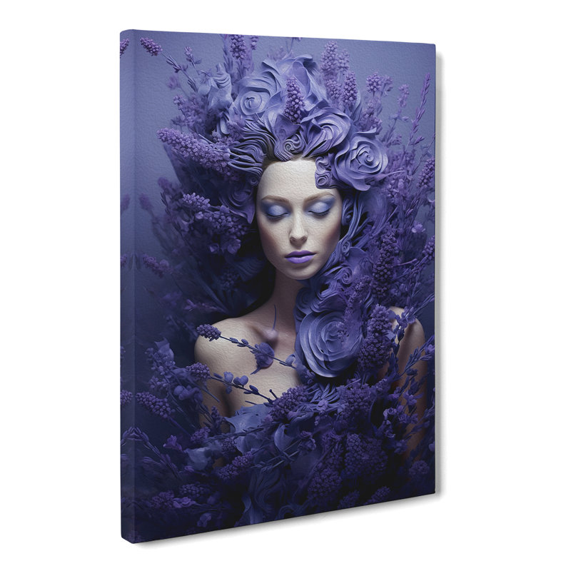 Lavender Flower Surrealism - Wrapped Canvas, 76cm H x 50cm W x 3cm D