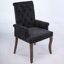 Chaise de salle à manger rembourrée en tissu de chenille, pieds courbés en bois massif, élégante chaise de salle à manger capitonnée pour salle à manger, paquet simple, noir-1036623983