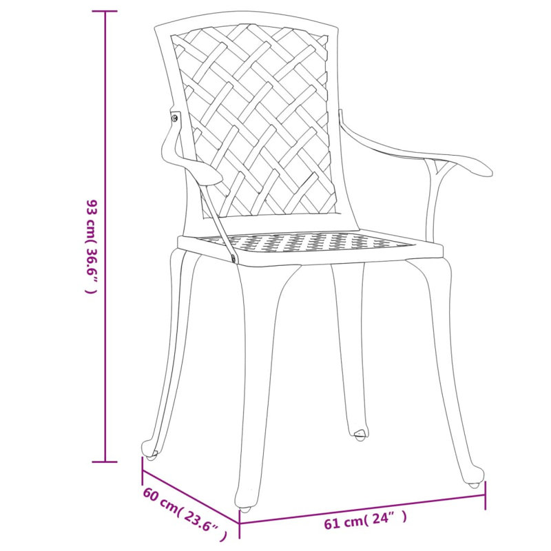 Fauteuil de salle à manger Sabo, Bronze