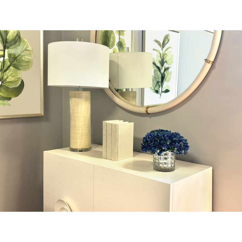 Hydrangea Floral Arrangement in Mercury Glass Vase, Blue