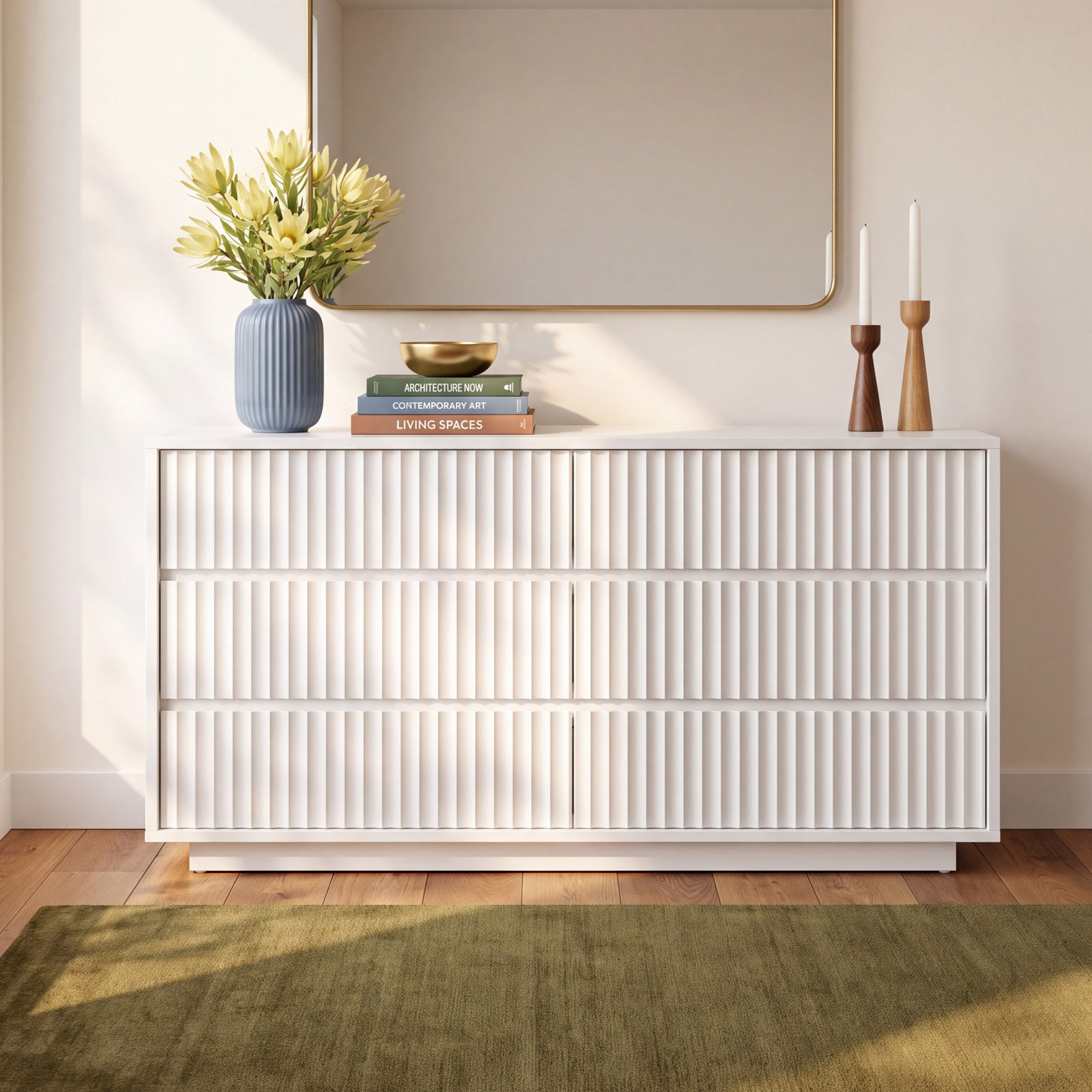 Paloma 60" Mahogany Dresser, White