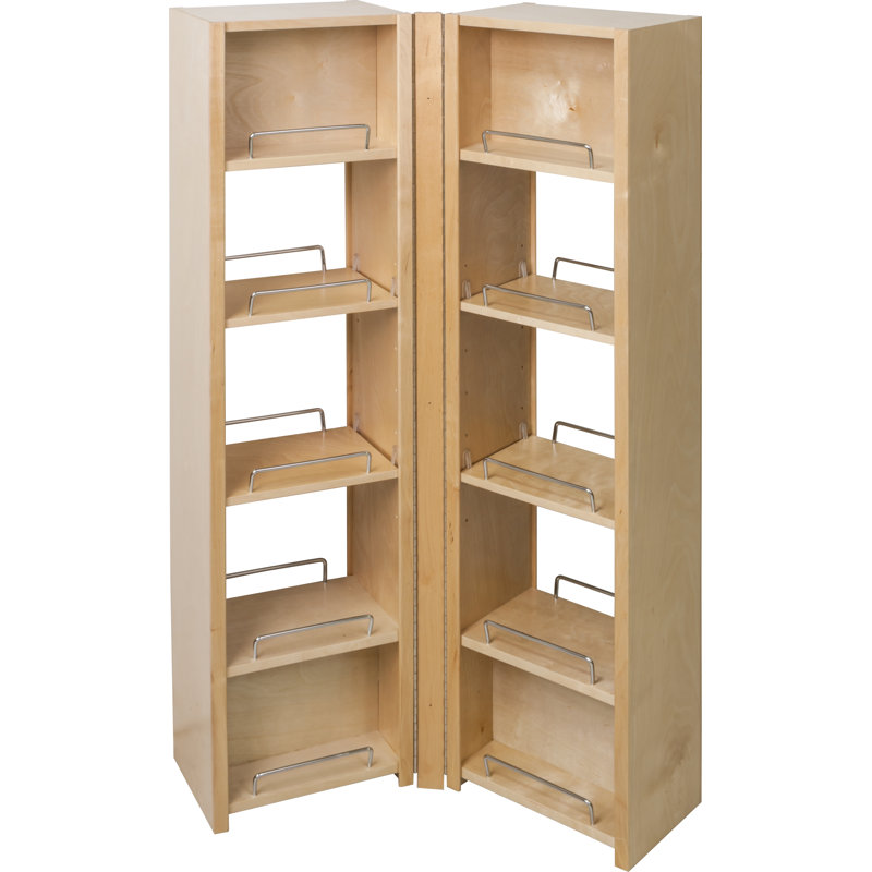White Birch Pantry Swing Out Cabinet with Adjustable Shelves