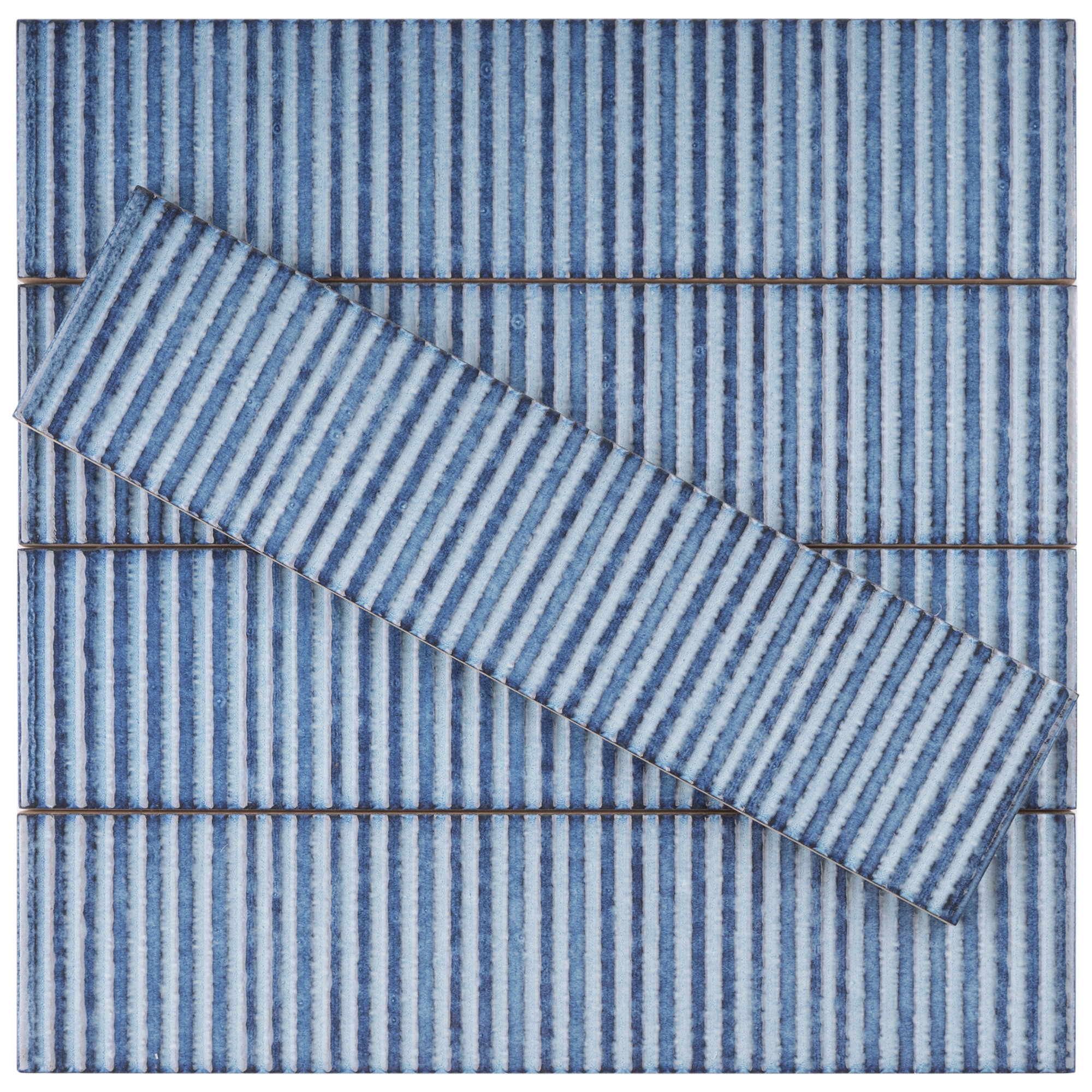 Soldeu 3" x 12" Ceramic Subway Tile, Blue