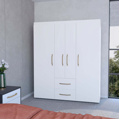 Armoire blanche 2 portes tout-en-un