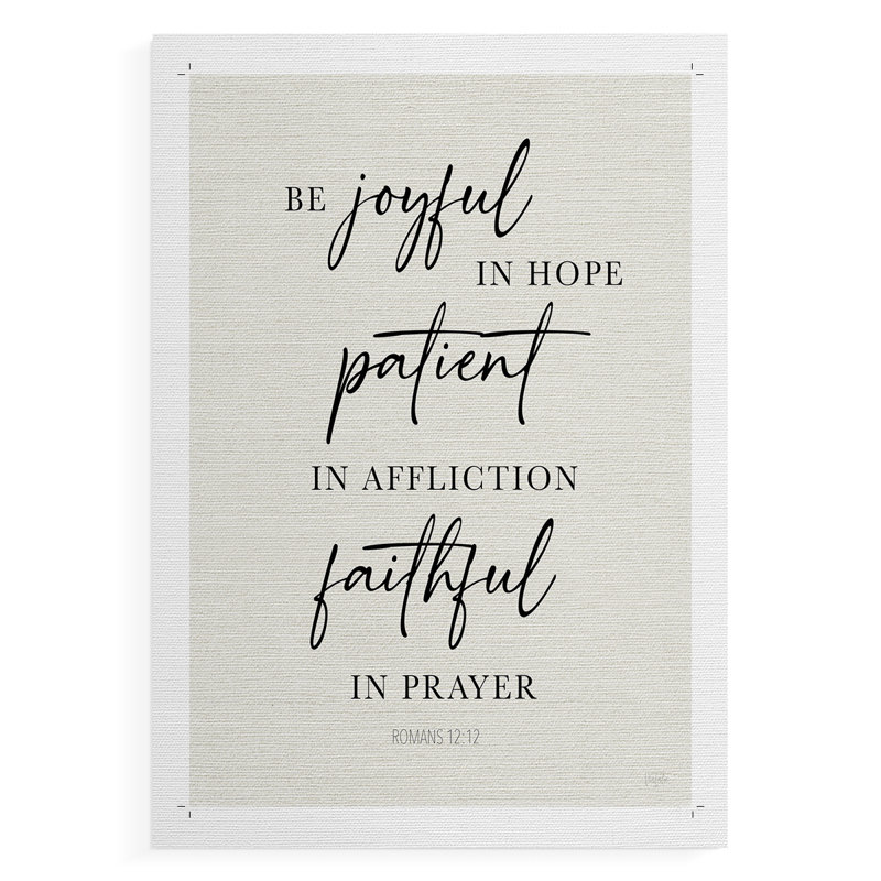 «Be Joyful in Hope», impression sur toile seulement - non encadrée, H 27 po x l 18 po
