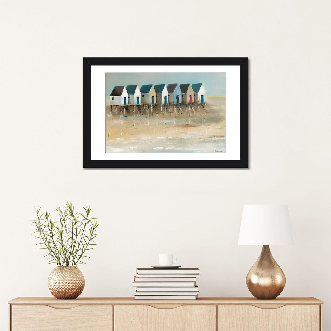 " Beach Cabins I " by Jean Jauneau East Urban Home Mat 