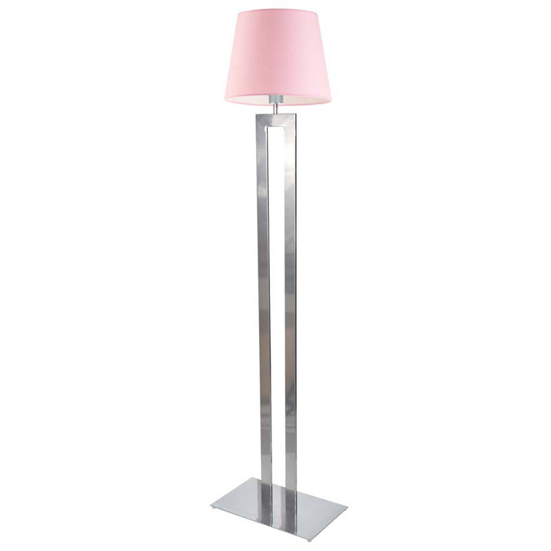 Arnes 172cm Traditional Floor Lamp, Silver, Light Pink
