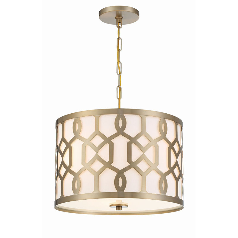 Jennings 5-Light Drum Pendant, Aged Brass, 24.25" 5-Light