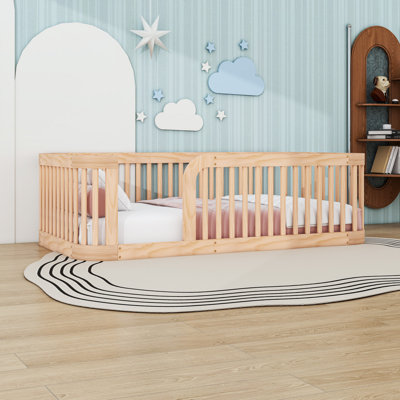 Twin Wooden Floor Platform Bed