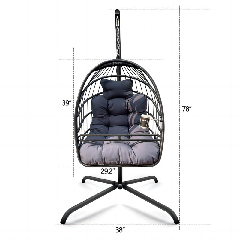Balancelle ergonomique en rotin pour l'extérieur et l'intérieur