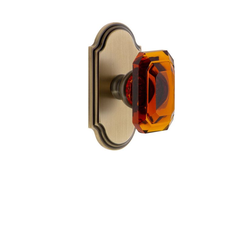 Poignée de porte en cristal Grandeur, 2 3/8", Laiton rétro