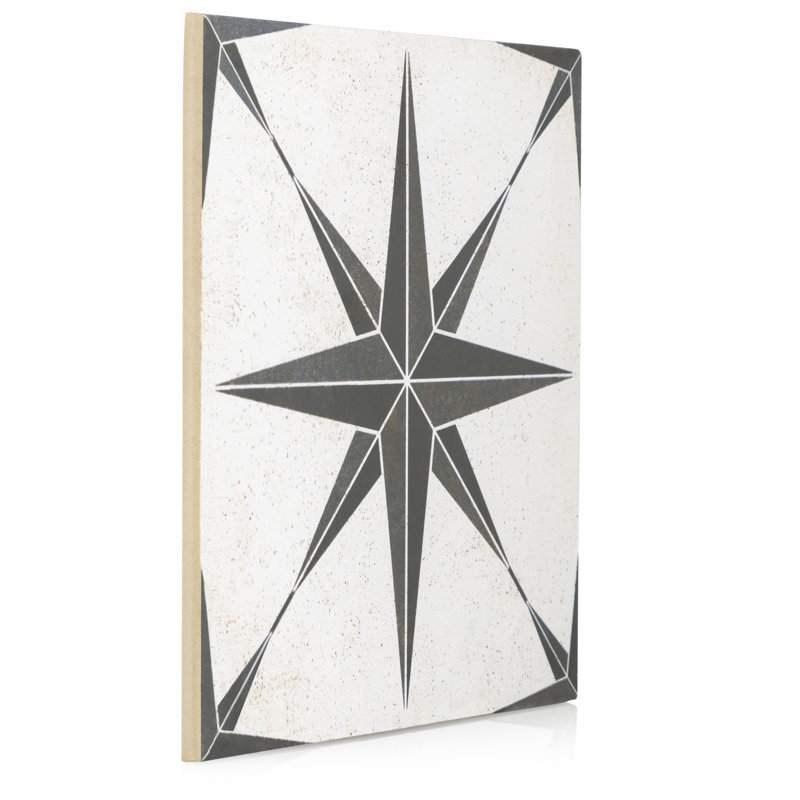 Carreau de porcelaine 8,86 po x 8,86 po, Noir