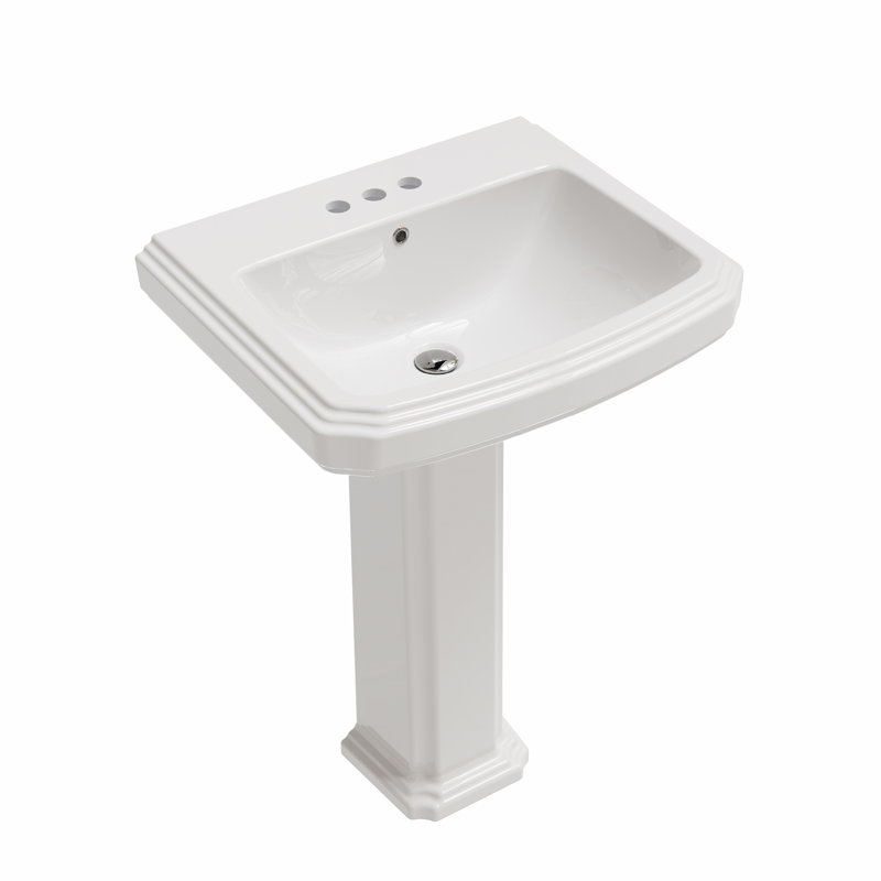 Lavabo de salle de bain rectangulaire en céramique blanche à cuve simple avec drain de débordement MiraForm l 23,06 po x P 18,50 po