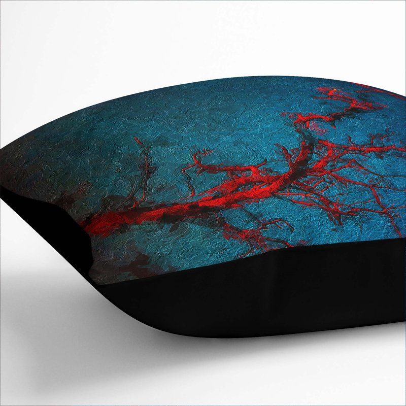 Abstract Square Throw Cushion, 55cm H x 55cm W x 20cm D, Black