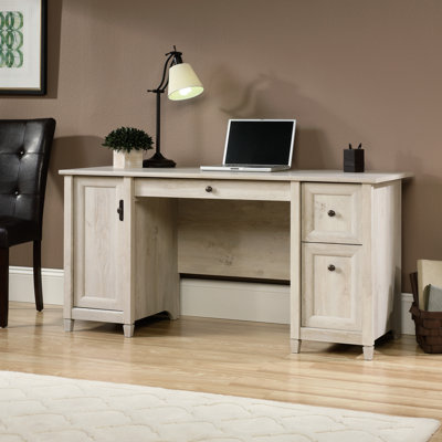 Bureau d'ordinateur de style côtier gris avec compartiment caché pour, fournitures de bureau à tiroirs, conception d'espace de travail rectangulaire, plateau à clavier ergonomique, deux rangements organisés, idéal pour la maison