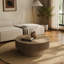 Table basse 31,5 po ronde avec rangement Table d'appoint moderne en placage de bois massif pour salon, chambre à coucher, appartement ou bureau