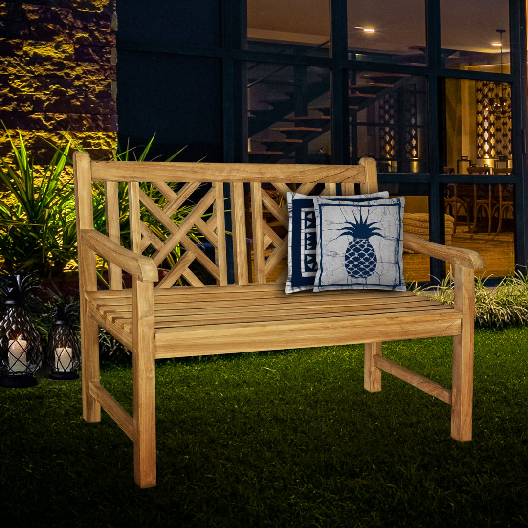Asean Teak Wood Garden & Patio Bench Rosecliff Heights