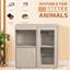 4 cages à hamster avec armoire de rangement et fenêtres en acrylique - pour Chinchilla, cochon d'Inde, fabrication en bois massif, ventilée et panneaux-1634554197