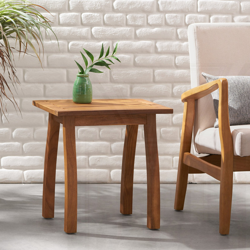 Acacia Wood Accent Side Table, Teak