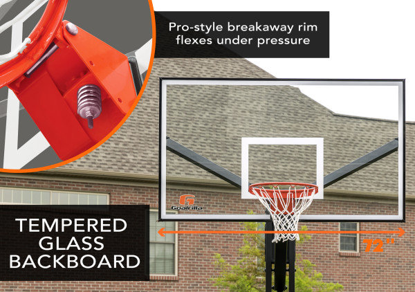 Panier de basketball de soccer, 120" H x 72" W x 38.5" D