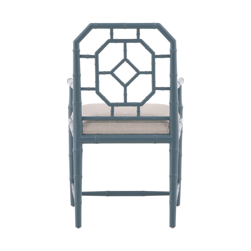 Furniture Classics Light Blue Mahogany Bamboo Arm Chair