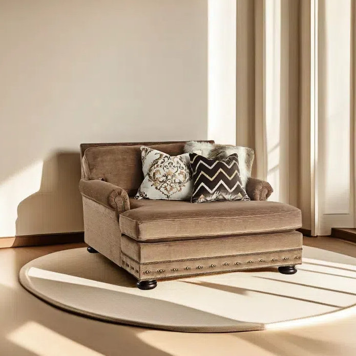 Chaise longue moderne en flanelle élégante et décontractée