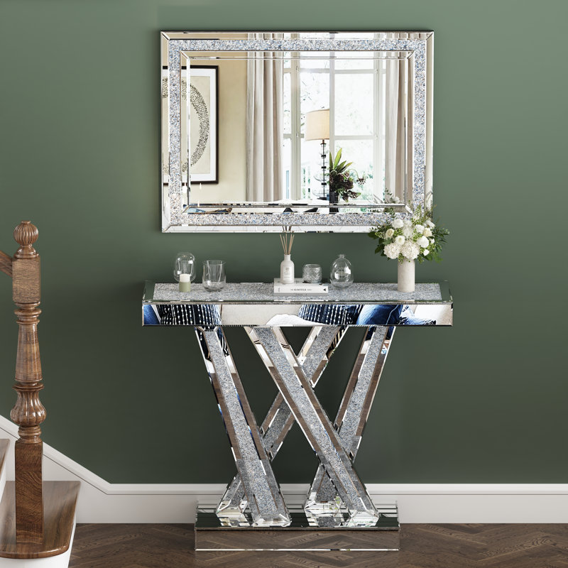 Rillamas 35.4" Console Table and Wall Mirror Set