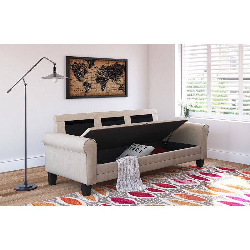 Serta Copenhagen 77" Sofa with Storage, Soft Beige