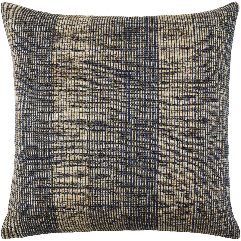 Coussin décoratif Marzano, Duvet de canard, Carré 22 po, Noir / Gris / Brun