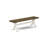 6 Piece Dining Table Set Contains a Rectangle Dining Room Table with X-Legs and 4 Doeskin Linen Fabric Parson Chairs with a Bench, 36x60 Inch, Multi-Color-884076106