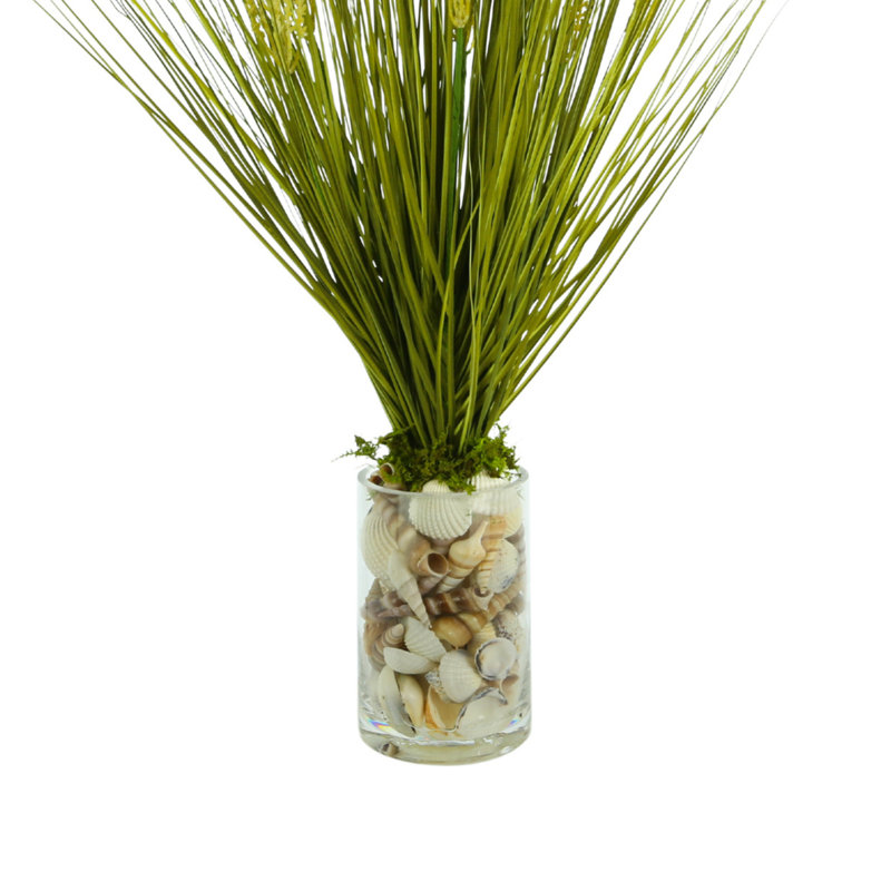 24'' Faux Grass in Glass Vase