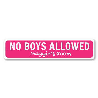 Signe en métal «No Boy Permis»