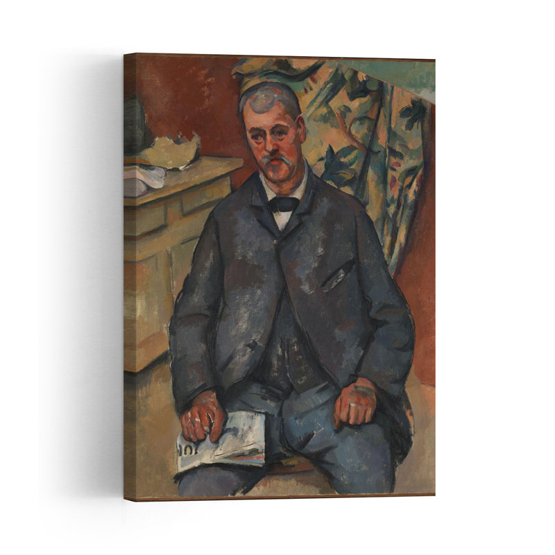 Homme assis, 1898-1900, portrait abstrait impressionniste contemporain, estampe murale, 48" H x 32" W