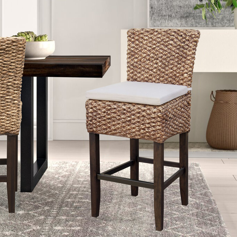 Tamayo Upholstered Counter Stool with Solid Wood Frame
