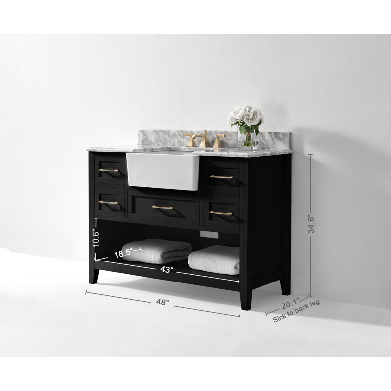 48'' W Single Vanity, Black Onyx