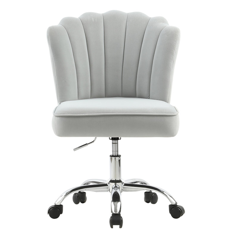 Velvet Office Chair, Silver, Gray