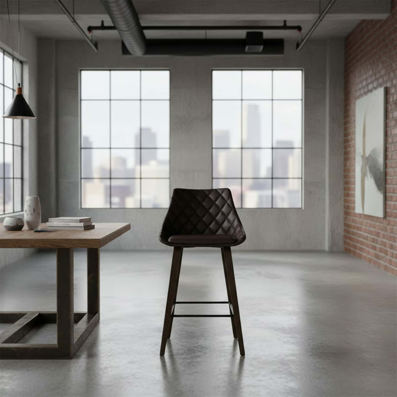 Chaise de bar 26 po en fer brun