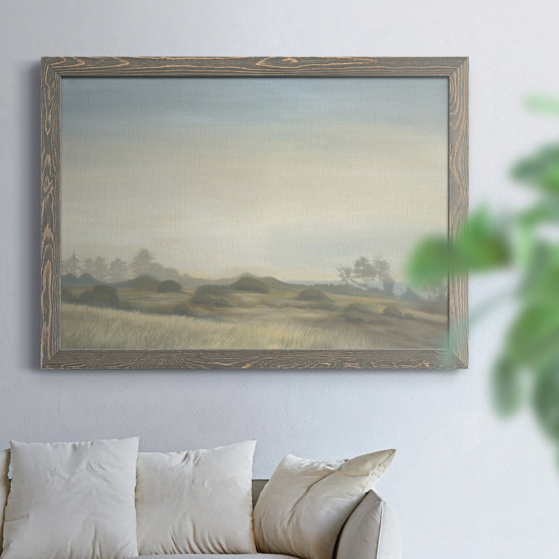 Vagues de grain - Reproduction d'art sur toile encadrée, H 27,5 po x l 37,5 po x P 1 po, Encadré gris