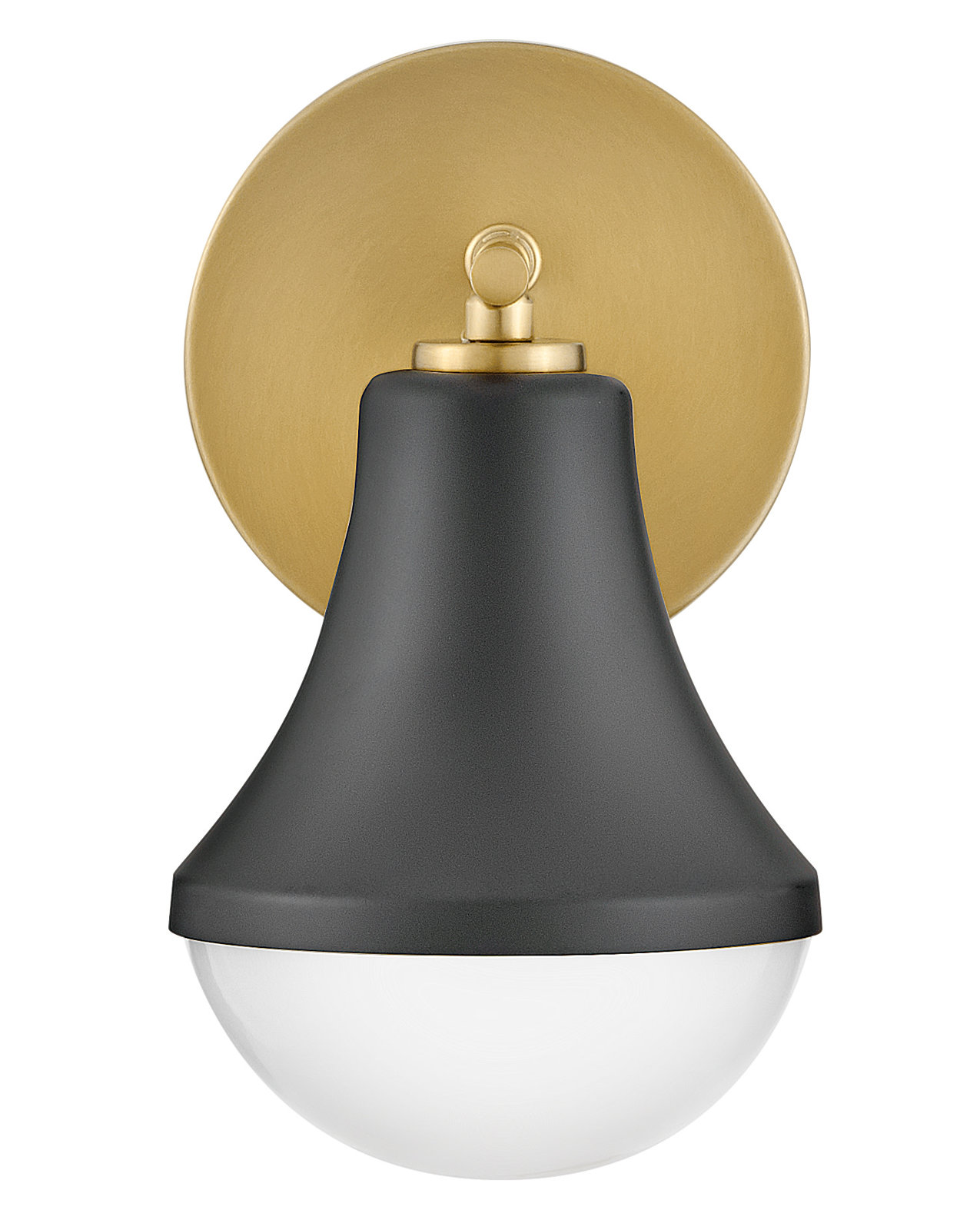 Christine Single Frosted Vanity Light, Black