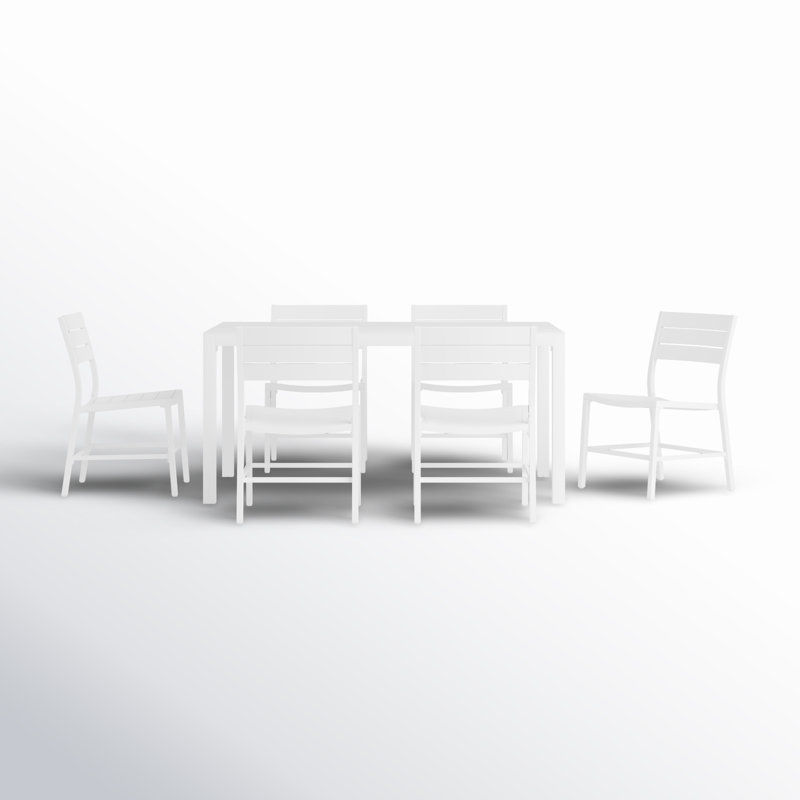 Armando 6-Person 7-Piece Aluminum Patio Dining Set, White