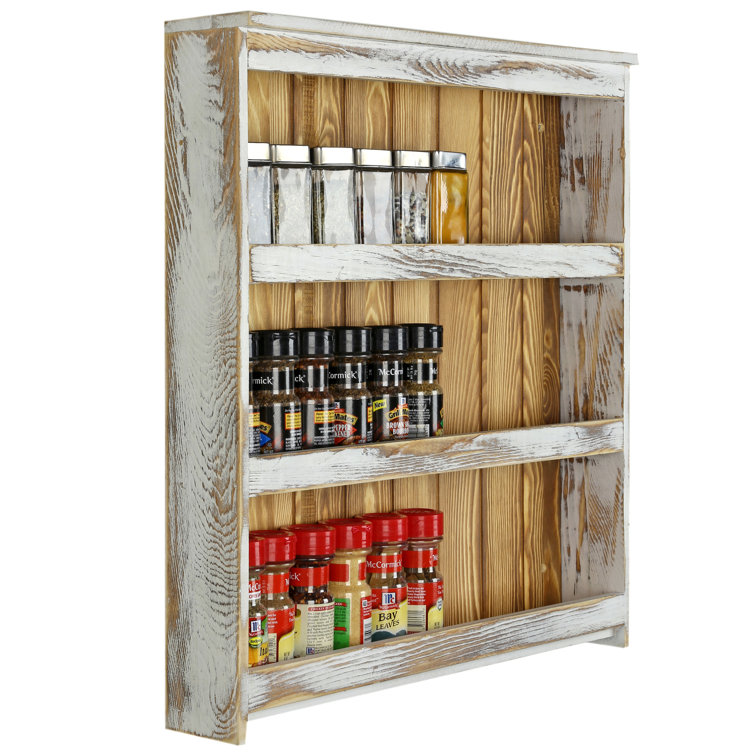 Handmade Rustic Wooden Spice Rack Kitchen Storage (Wall Mountable On  Request)