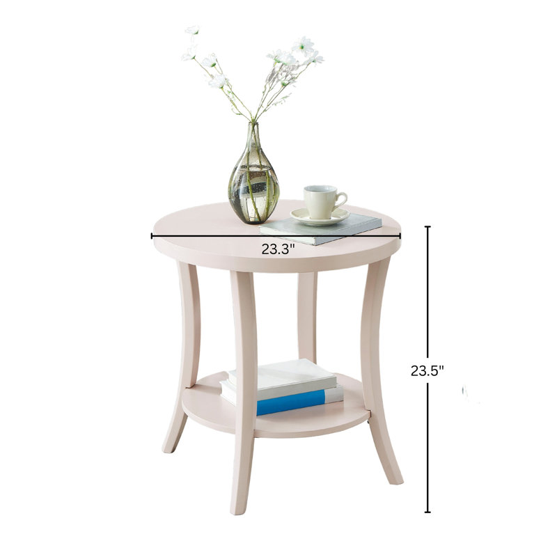 Table de bout à tablette ovale contemporaine Perth, rose, Pink