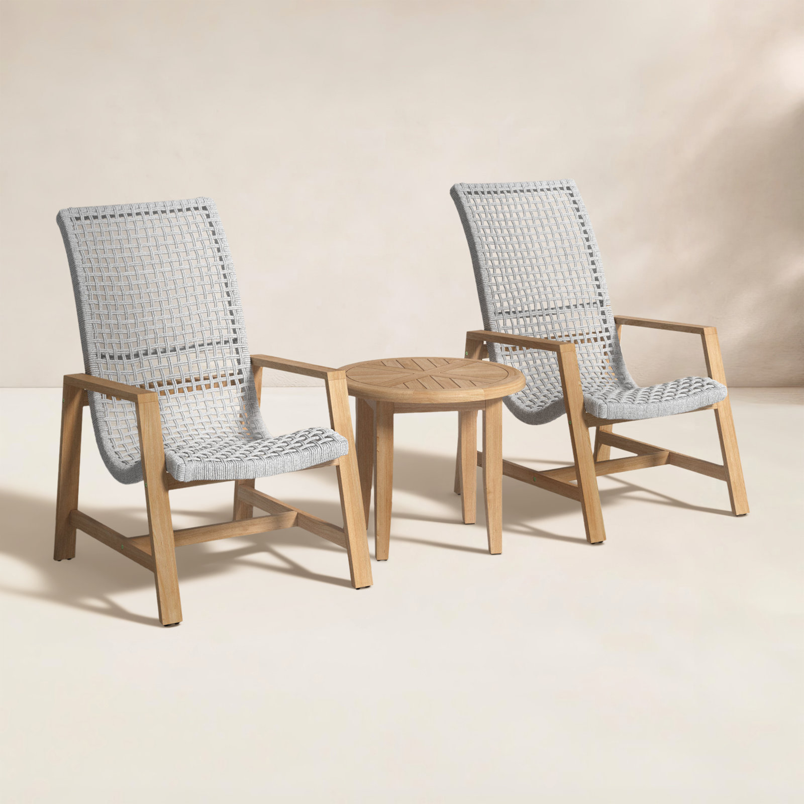 Demetri 2-Person Teak Patio Seating Group
