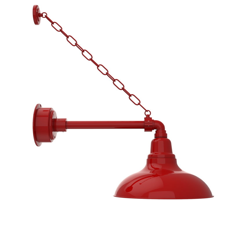 Adesh LED Wall Light, Cherry Red, 14" H x 12" W x 23" D