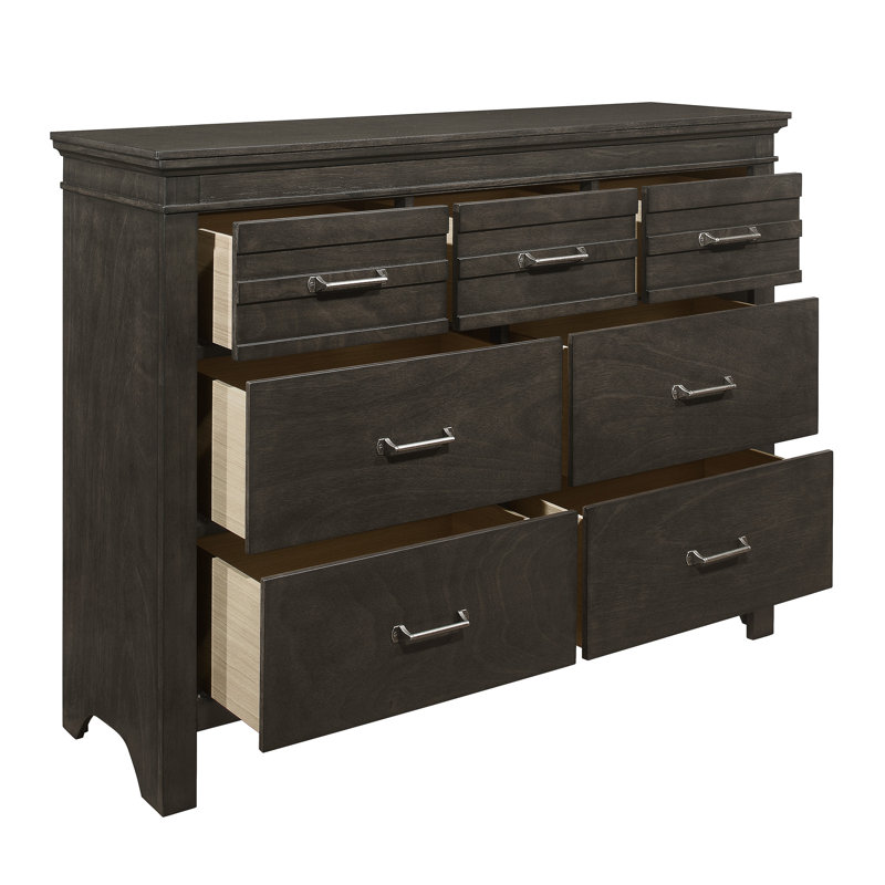 Commode 7 tiroirs Gallaher, Gris anthracite